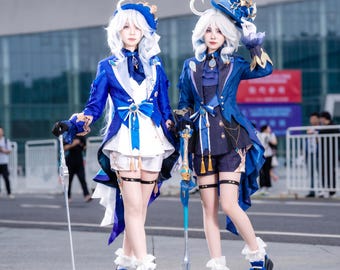 Furina Genshin Anime Cosplay Kostüm - Komplettes Outfit bereit für Conventions