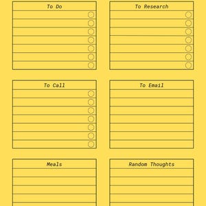 Brain dump stampabile/ Brain dump planner PDF/ Organizza i tuoi pensieri/ Download digitale/ 4 colori differenti inclusi