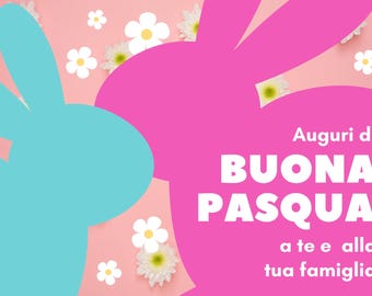 Biglietto buona pasqua stampabile/ Easter card minimal/ Auguri per la famiglia/ Download digitale/ 5 colori differenti inclusi
