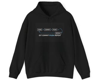 Git Commit Push Repeat Hoodie | Coding Dev Humor Sweatshirt