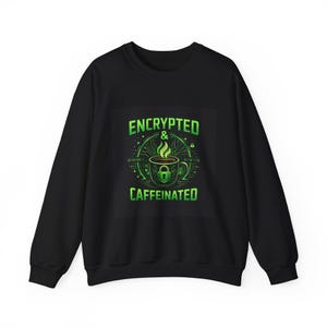 Sudadera con capucha cifrada y cafeinada / Sudadera con capucha estilo Cyber Coffee Tech