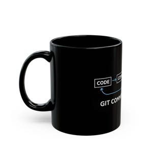 Git Commit Push Repeat Mug | Black Ceramic 11oz 15oz Bild 3