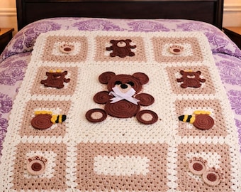 Schema per coperta all'uncinetto a forma di orsetto, Coperta all'uncinetto per principianti a forma di orsetto, Schema per coperta all'uncinetto a forma di orsetto, Schema per coperta all'uncinetto (39*39) PDF