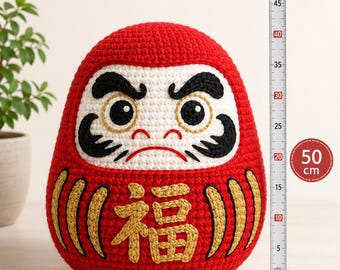 Daruma doll crochet pattern , Large Daruma 50cm doll ,Daruma DIY Amigurumi pattern , Multi language pdf ( Video+ pdf Tutorial )