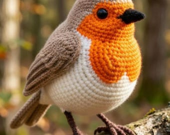 Realistic robin pattern , Robin Knit Pattern pdf , Robin Bird pattern , digital Download