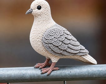 Pigeon Amigurumi crochet pattern , Realistic real DIY bird pattern , Pigeon 15 cm bird pattern , Life Size bird pdf ( Video + PDF)