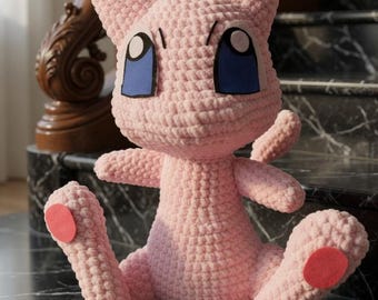 Mew psychic Inspired Crochet Pattern , Mewkemon Psychic Creature Plush Toy (PDF Download)