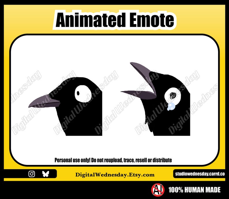 Screaming Crying Bird Animated Emote for Twitch Streaming, Discord ...