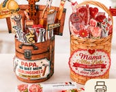 Last Minute Geschenk für Mama und Papa, Muttertag & Vatertag, Duplo Banderole Vorlage Set, DIY Geschenk von Kindern | #120