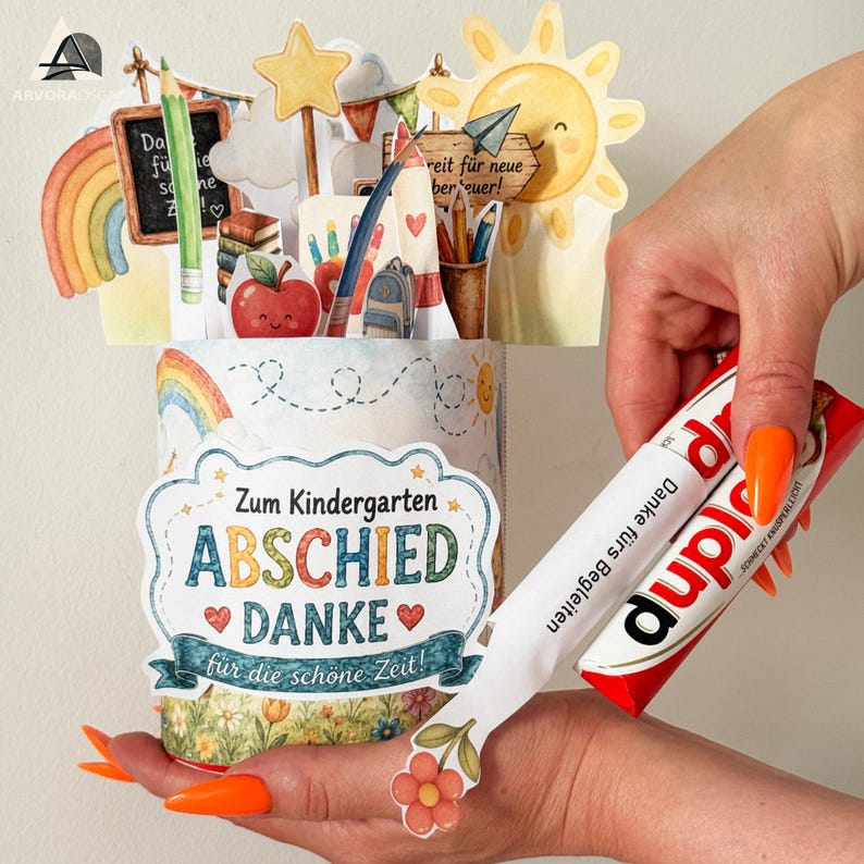 Kindergarten Danke Geschenk, Schokoriegel Vorlage für Erzieherin, kleines selbstgemachtes Abschiedsgeschenk