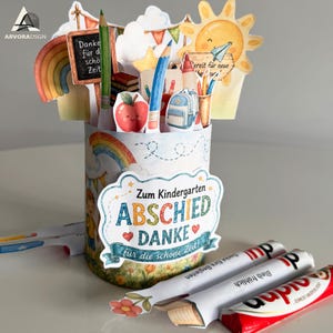 Duplo Banderolen Kindergartenabschied, kreative Druckvorlage für Erzieherin Geschenk und Kita Abschied