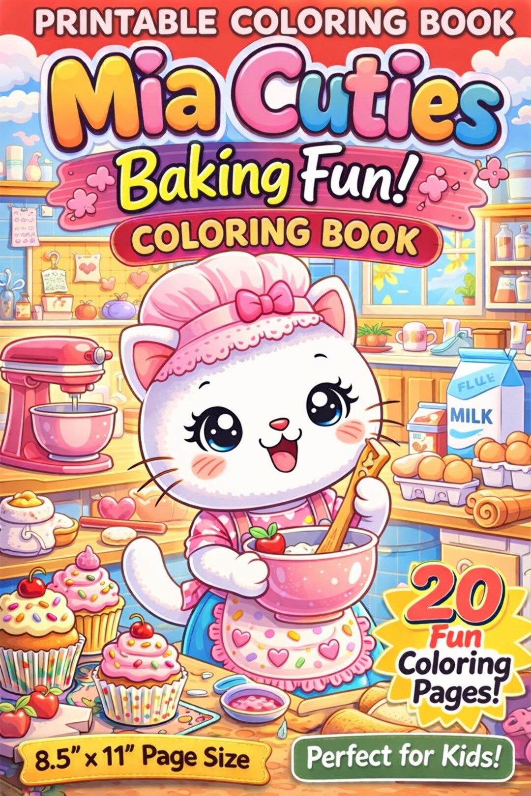 Kids Baking Coloring Book | 20 Fun Pages (digital Download) - Etsy