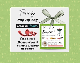 Divertente tag per agente immobiliare / Tag immobiliare a tema cucina / Modello Canva modificabile / Regalo per il cliente / Marketing immobiliare / Download immediato