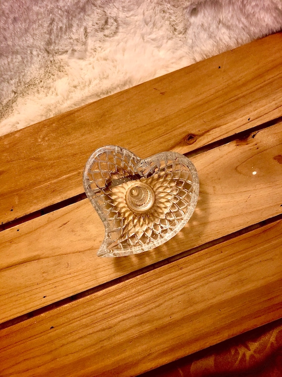 Crystal heart ring holder / Heart ring holder / Ring holder