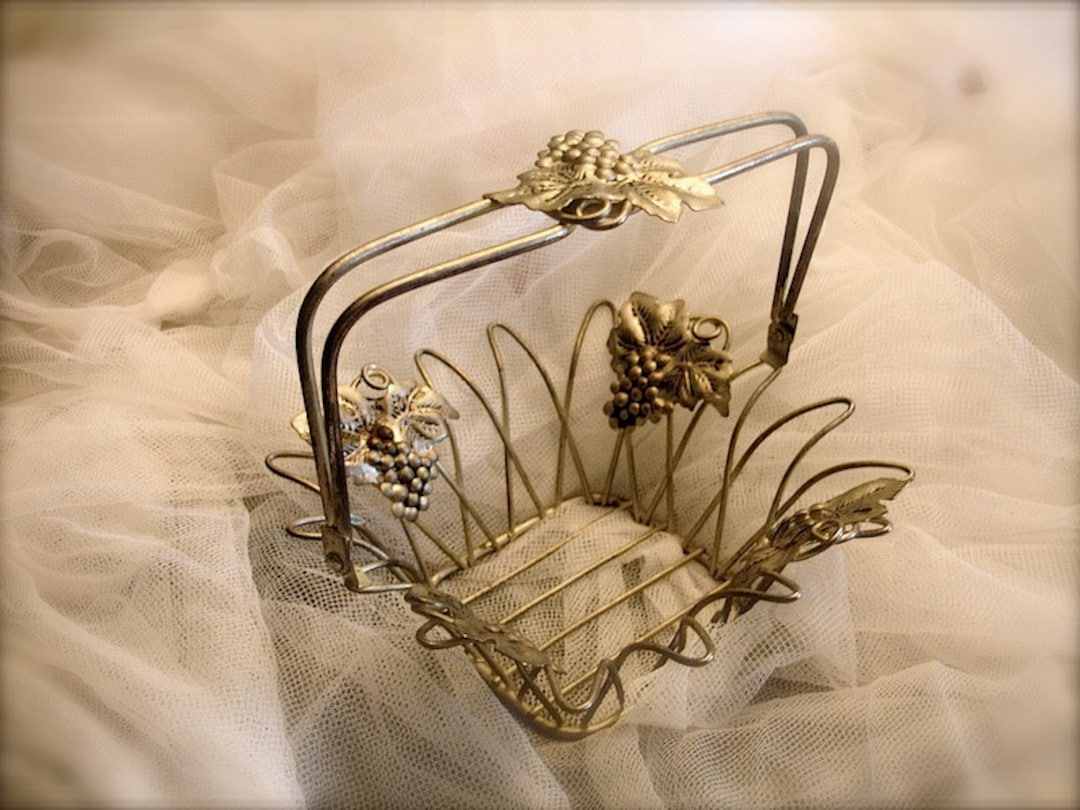 Silver Flower Girl Basket, Candy Dish Basket, Silver Basket With Free