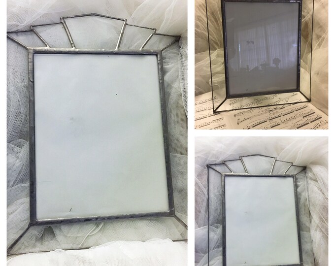 Vintage Stained Glass Picture Frame, Large Stained Glass Picture Frame