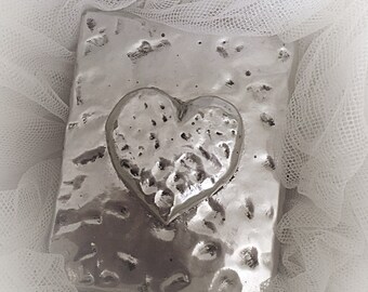 wedding ring box, heart ring box, silver ring box , KITSCH RING BOX