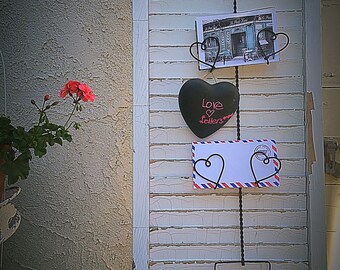 mail rack,  letter rack, heart letter rack, photo holder, photo rack, mail rack, valentine decorations