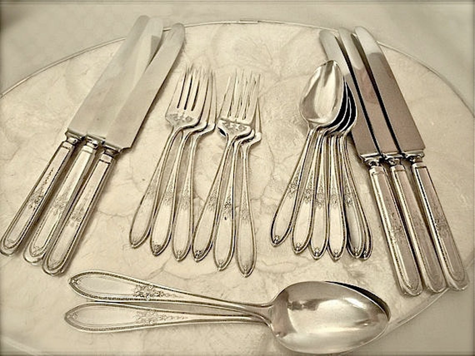 Vintage Rogers silverplate flatware Grandeur pattern 20 Etsy