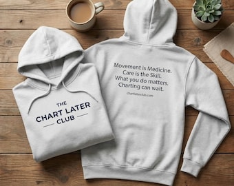 Sudadera con capucha Chart Later Club, ropa para profesionales médicos y terapeutas de rehabilitación.