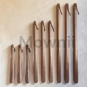 Handmade Black Walnut Shoe Horn, Long Handle Wooden Shoehorn, Flexible Shoe Lifter Spoon, Professional Home Tool, Elegant Wood Shoe Helper