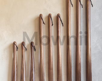 Handmade Black Walnut Shoe Horn, Long Handle Wooden Shoehorn, Flexible Shoe Lifter Spoon, Professional Home Tool, Elegant Wood Shoe Helper