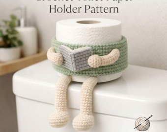 Porta rotolo di carta igienica all'uncinetto, schema PDF – Divertente decorazione amigurumi per il bagno