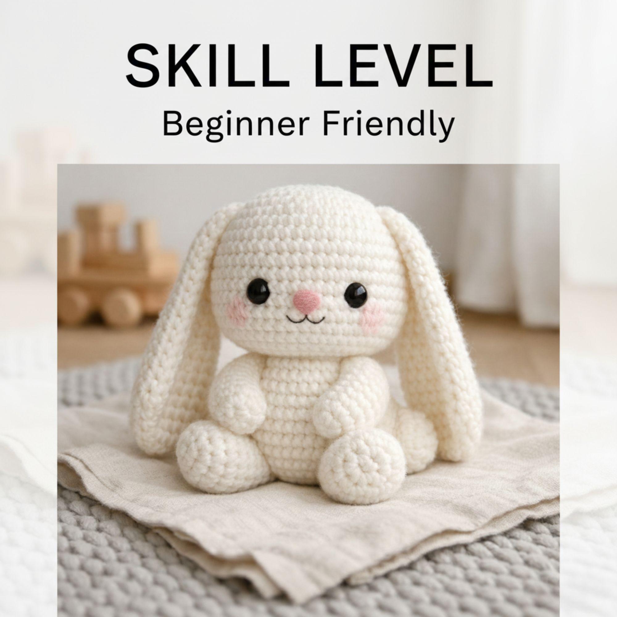 Crochet Bunny Pattern PDF – Long Ear Rabbit Plush Toy Tutorial, Floppy ...