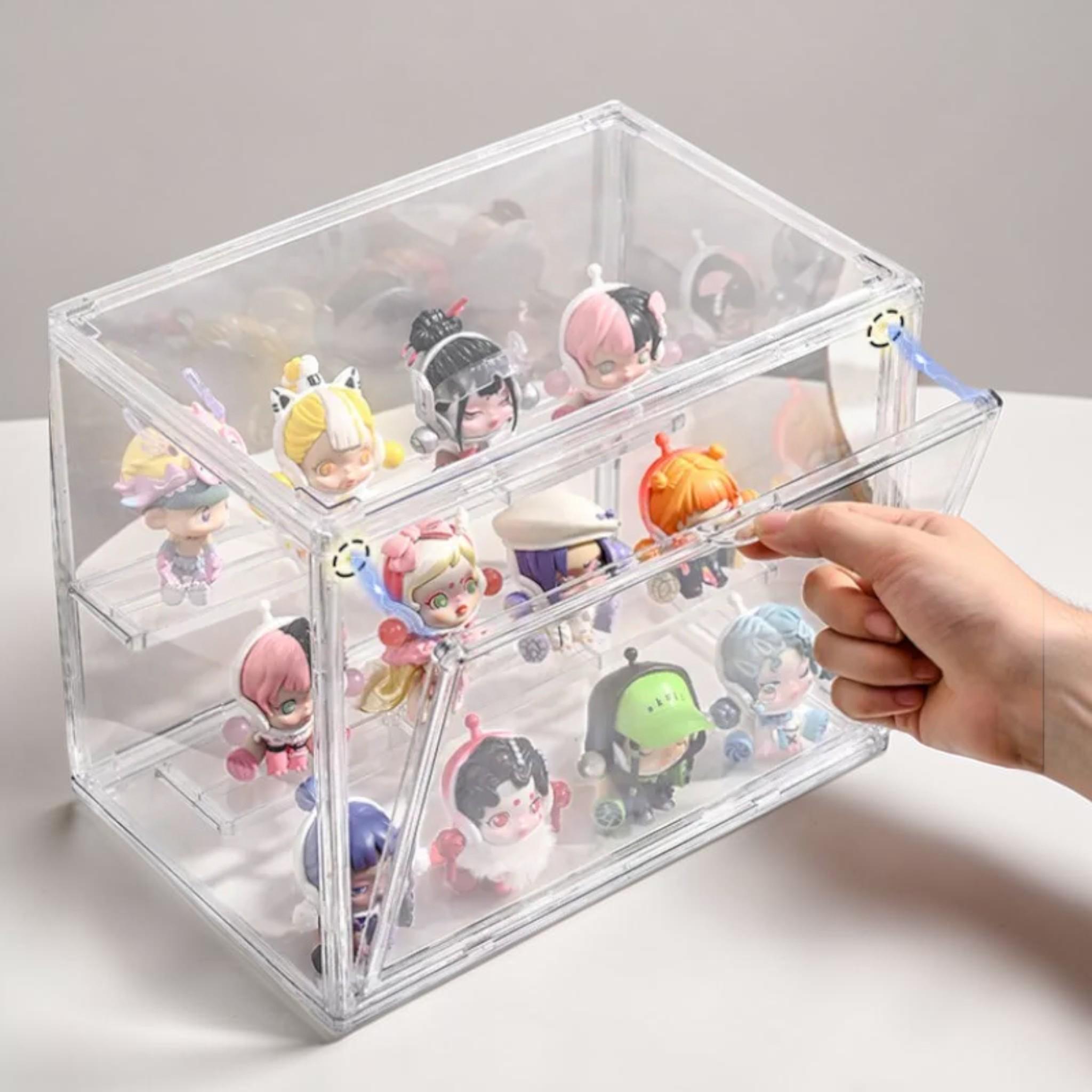 16 Boite Vitrine + Socle pour Miniatures 1/43 Hauteur 6 cm Neuf