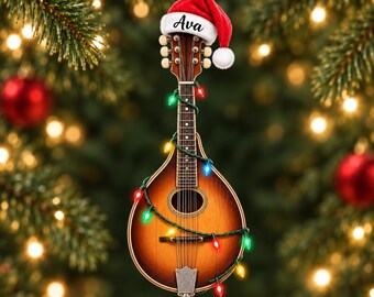 Personalized Mandolin Christmas Ornament, Custom Name Musician Ornament, 2D Flat Music Gift, Mandolin Player Christmas Holiday Keepsake 2026