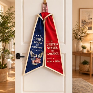 USA 250th Anniversary Wreath Sash, Patriotic Door Sash 1776–2026, American Independence Front Door Decor, Home Gift Sash, Independence Day