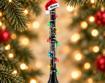 Personalized Clarinet Christmas Ornament, Custom Musician Gift, Band Member Keepsake, Instrument Ornament, Music Teacher Holiday Decor 2026