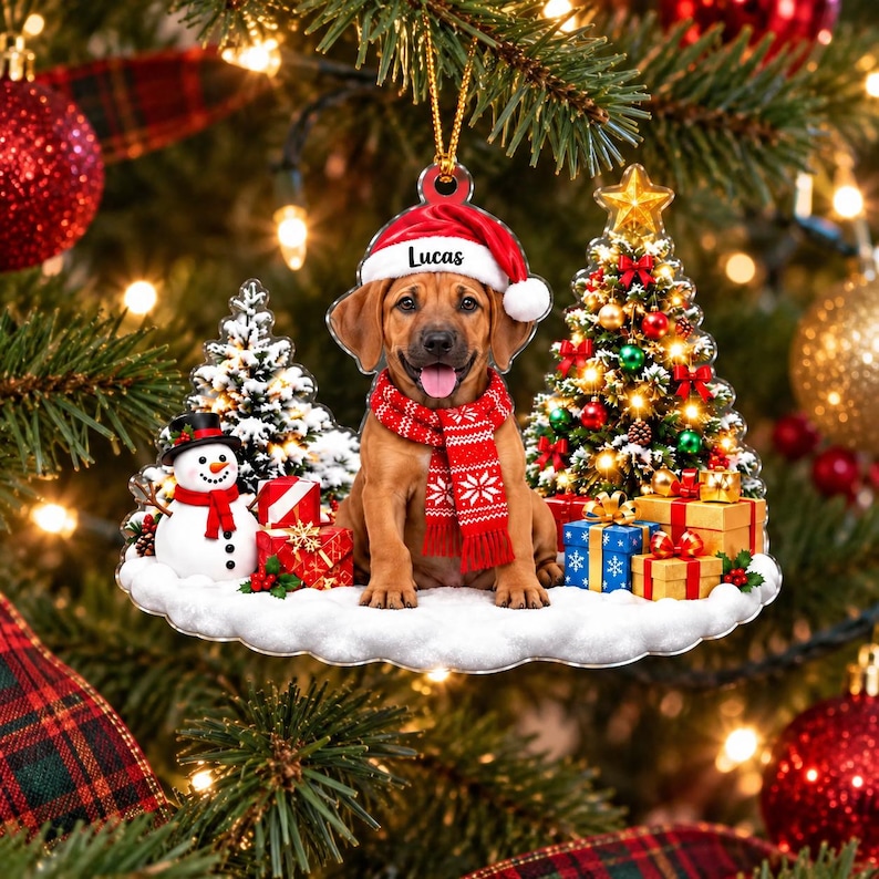Personalized Rhodesian Ridgeback Christmas Ornament 2026, Custom Name ...