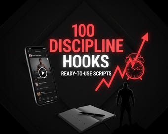 100 ganchos de disciplina y guiones de 30 segundos para cortos anónimos de YouTube + generador de contenido con IA