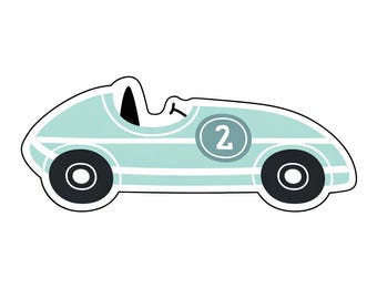 STL FILE- Blue Race Car (Download Only- No Physical Cutter)