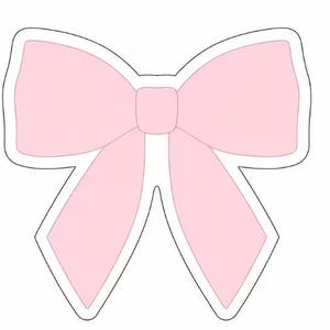 Peut inclure: Emporte-pièce en forme de nœud rose avec un contour blanc. Le nœud a un design classique avec deux boucles et deux rubans. L'emporte-pièce est en métal et convient à la fabrication de biscuits ou autres pâtisseries.