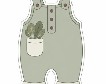 STL FILE- Green Overalls (Download Only- No Physical Cutter)