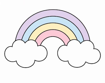 STL FILE- Rainbow With Clouds  (Download Only- No Physical Cutter)
