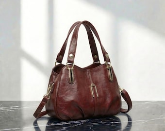 Genuine Luxury Leather Shoulder Bag - Womens Crossbody Top Handle Tote Purse, Elegant Everyday Handbag