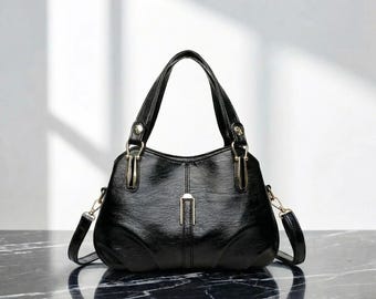 Genuine Luxury Leather Shoulder Bag - Crossbody Top Handle Tote Purse for Women