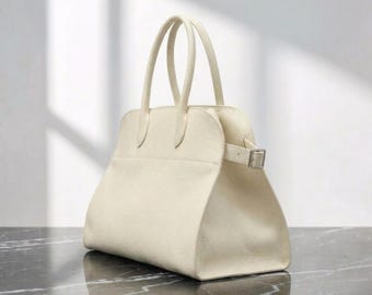 Elegant Leather Work Tote Bag, Classic Commuter Tote for Office & Travel