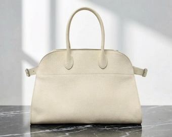 Elegant Leather Work Bag | Classic Commuter Tote for Daily Office & Travel