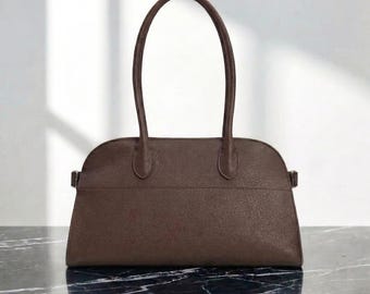 Pebbled Leather Tote Bag for Women, Structured Shoulder Tote, Minimal Work & Everyday Bag, Top Handle Commuter Tote
