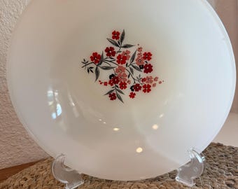Bol para servir de vidrio opalino Vintage Fire King Primrose, 8 pulgadas, estilo cottagecore.