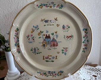 Vintage Heartland Servierplatte, Internationaler China Blumenteller, Cottagecore Dekor