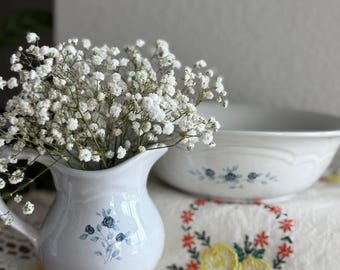 Juego de jarra y cuenco de gres vintage Pfaltzgraff Poetry, decoración de cocina estilo cottagecore.