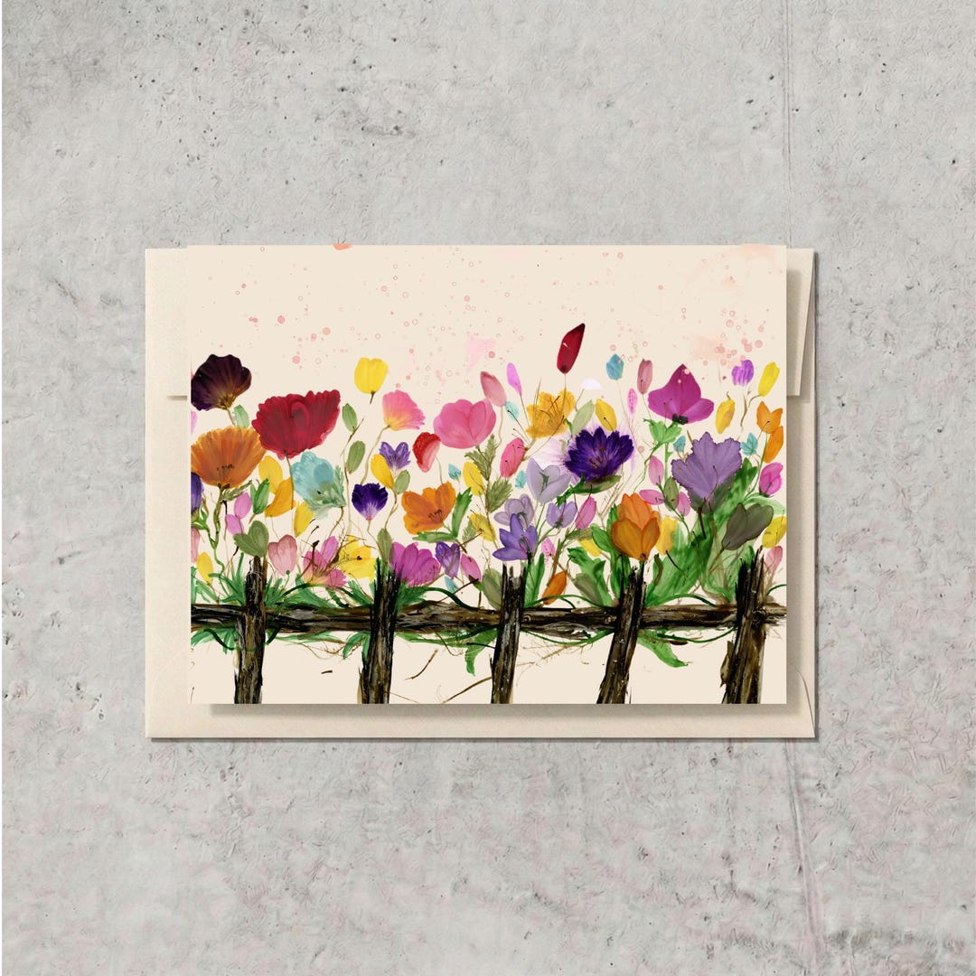 Wildflower Blank Card Set of 5 W/envelopes Gift Set BFF Note Thank You ...