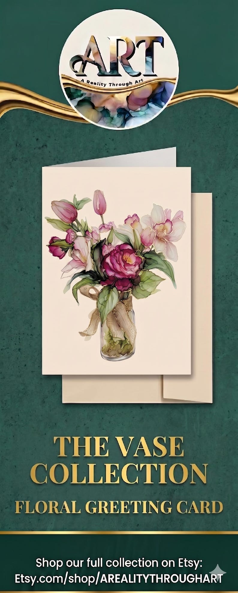 Premium Floral Vase Set of 5 Blank Cards W/envelopes Gift Set Thinking ...
