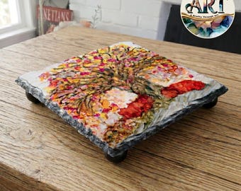 Handmade Fall Tree Dining Decor Patio Table Accent Patio Kitchen Counter Accessory Gift for Grandmother Present for Mother n Law Birthday