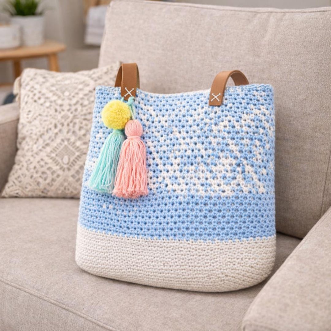 Crochet Beach Tote Pattern, Summer Market Bag Tutorial, Large Shopper ...